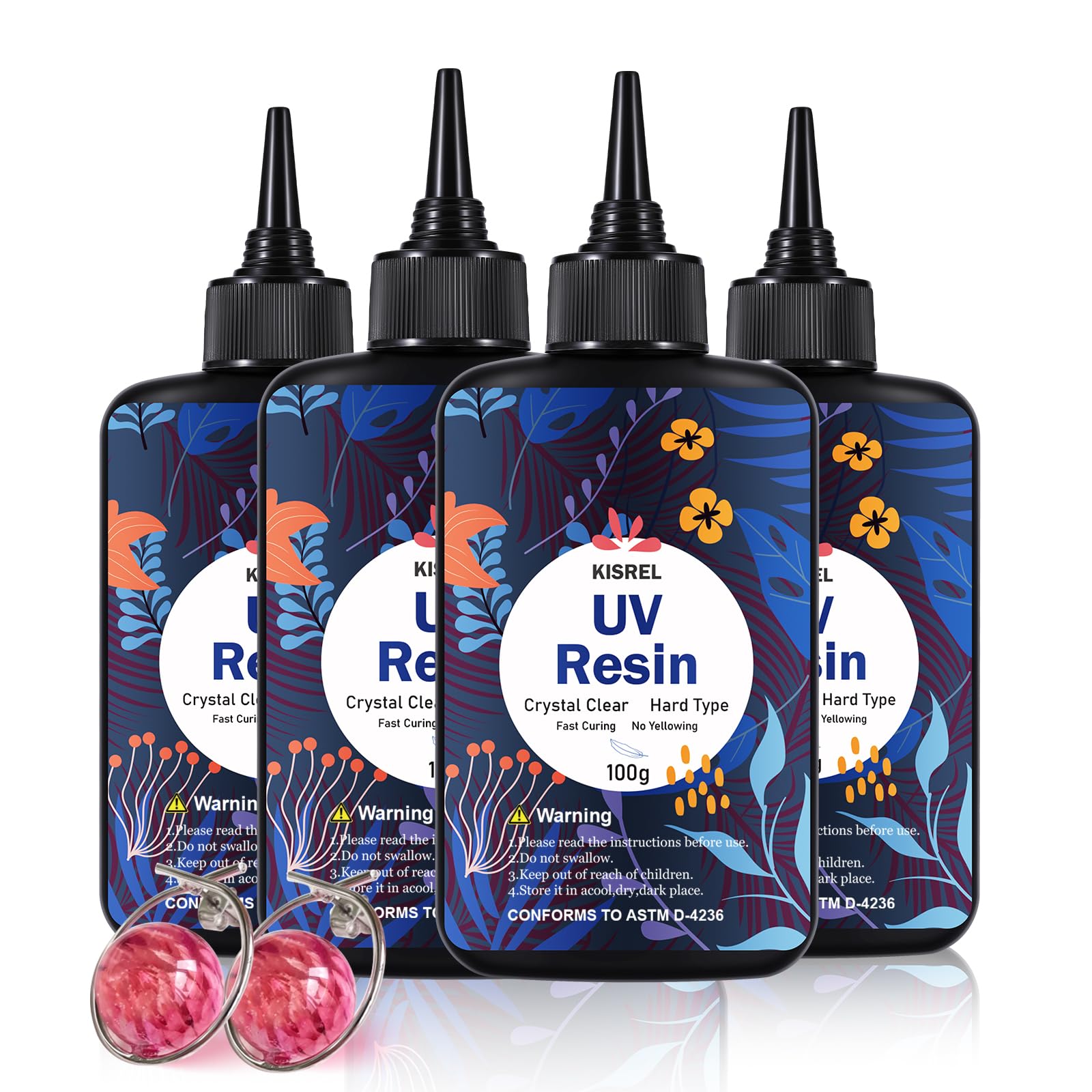 KISREL UV Resin 400g, Hard Type UV Resin Kit for Craft Jewelry Making