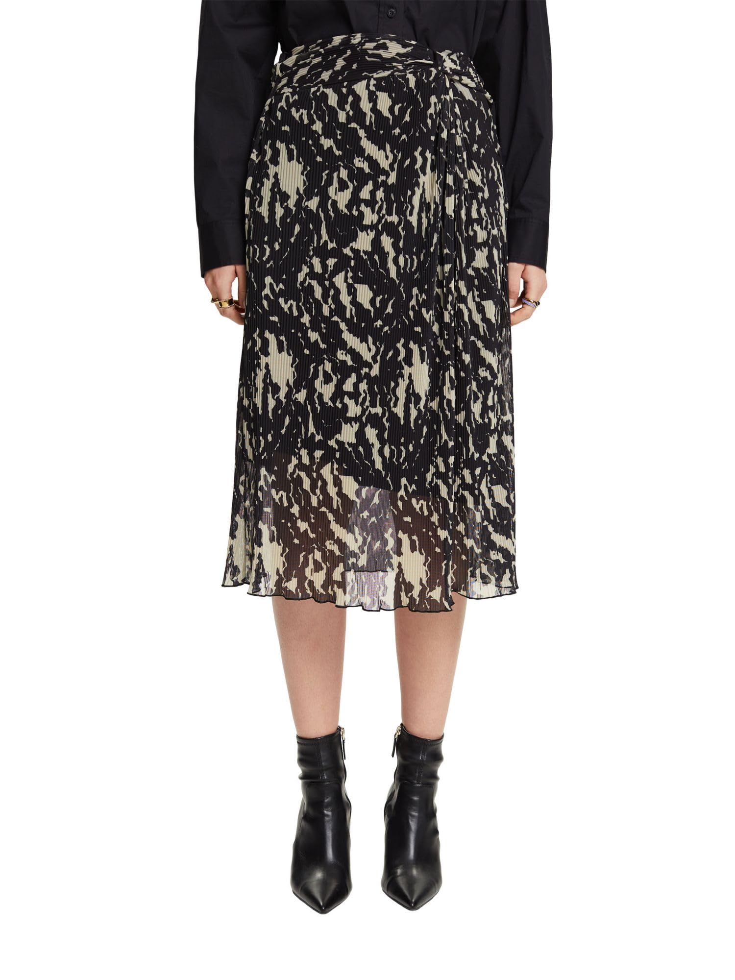 ESPRIT Women's 034ee1d301 Skirt, 002/Black 2, S