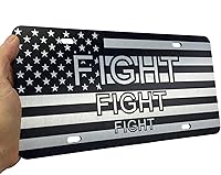 Vista 13 de JASS GRAPHIX Placa de matrícula personalizada con la bandera estadounidense de línea amarilla, homenaje personalizado a despachadores y operadores