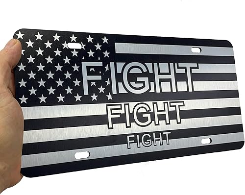 Miniatura 13 de JASS GRAPHIX Placa de matrícula personalizada con la bandera estadounidense de línea amarilla, homenaje personalizado a despachadores y operadores