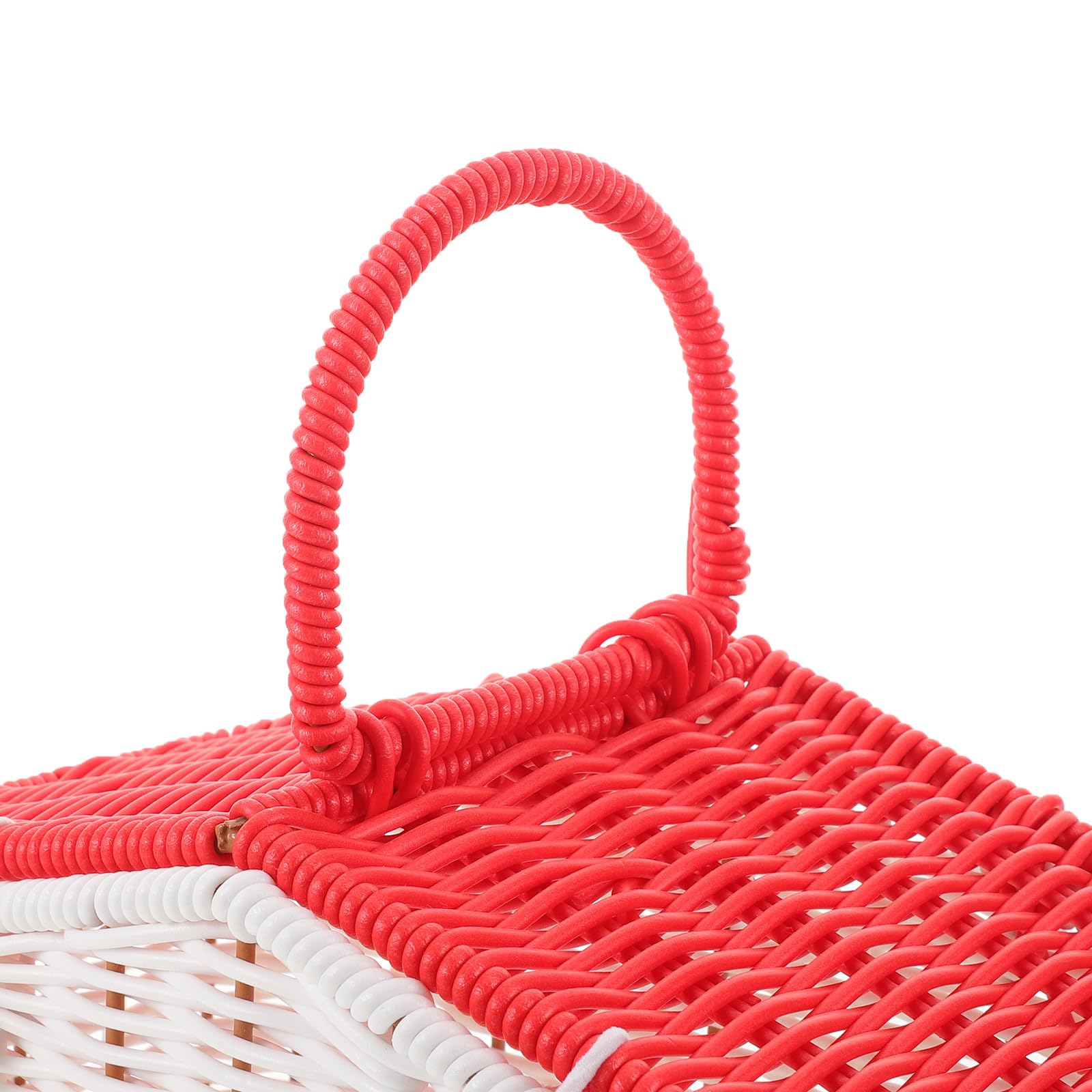 Yardenfun Cestino da Picnic in Vimini Intrecciato con Manico, Grazioso Cestino Rustico Intrecciato per bomboniere di Nozze, Accessori per riporre Gli Oggetti in Stile Country per Coppie, Bianco