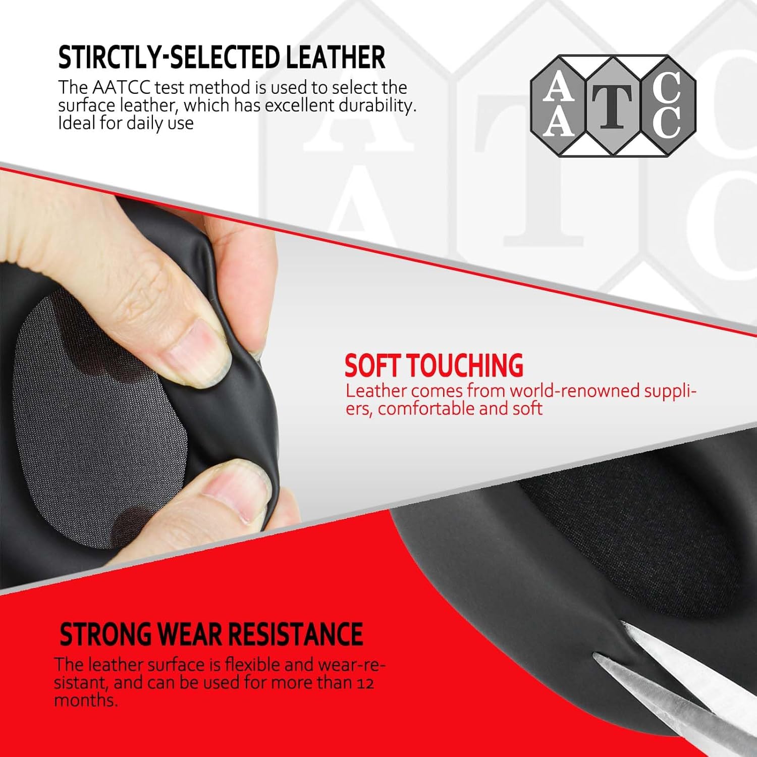 Krone Kalpasmos Sony WH-1000XM5 Ear Pads, Soft Cushions for Sony WH-1000XM5 Accessories, Sony Replacement Ear Pads, Memory Foam and Protein Leather, Compatible with WH1000XM5 Headphones, Black - Image 5