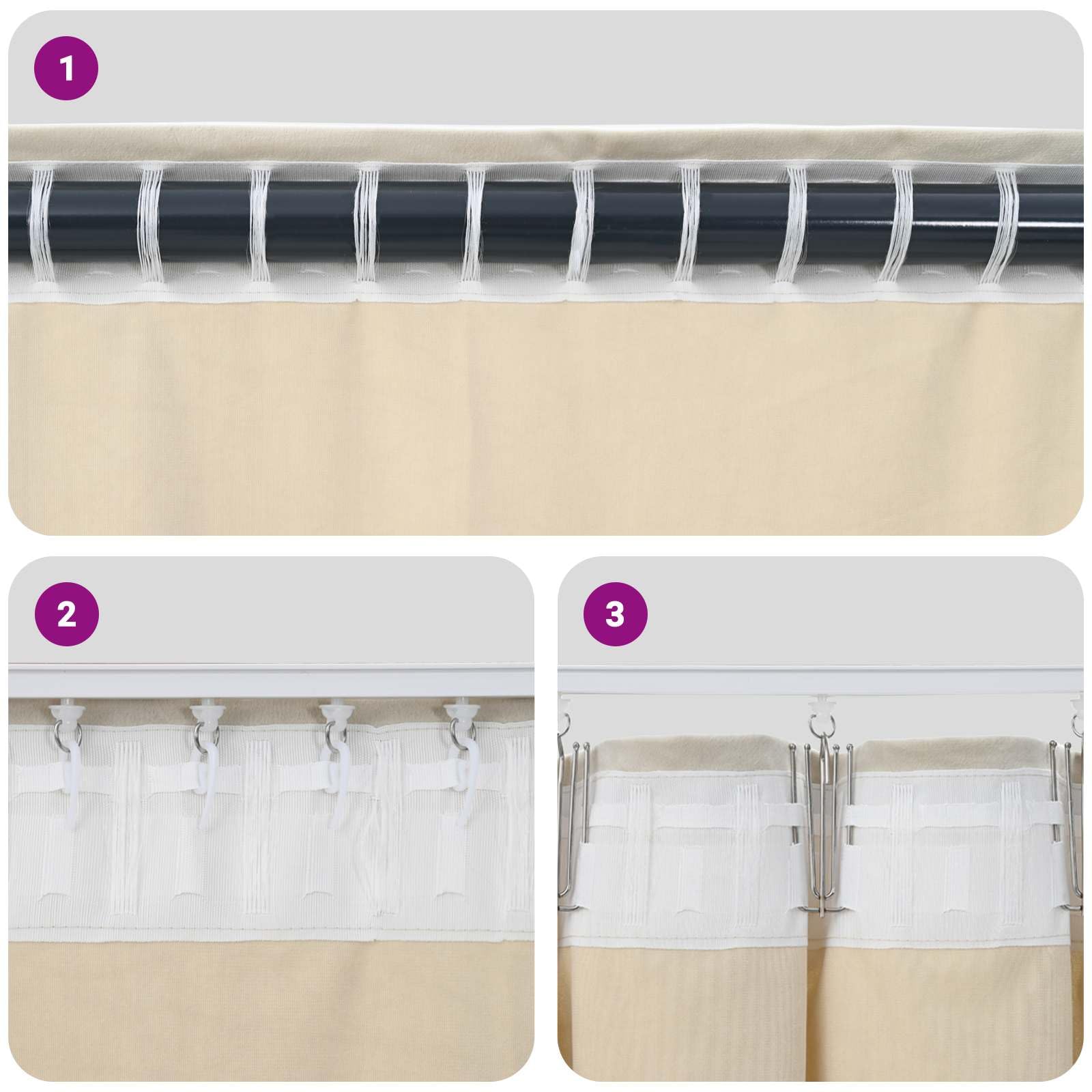 Lot de 2 rideaux occultants - Bleu foncé - 140 x 175 cm - En velours - Décoration de fenêtre - Protection solaire - Pour chambre à coucher et salon - Avec crochet et anneau