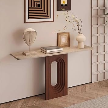 Modern entryway Tables, Sintered Stone Farmhouse Console Table, Narrow Decorative Hallway Table, Sofa Hallway Decor, Wooden Stand, for Living Room, Entryway, Easy Assembly.80 * 25 * 75cm