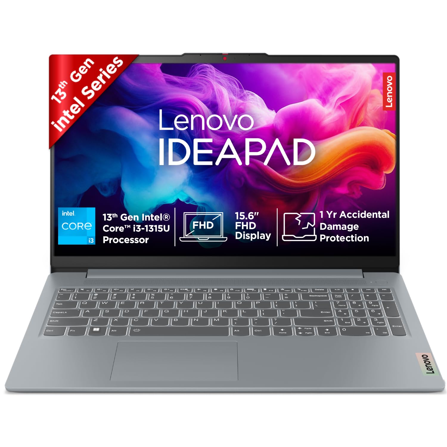 lenovo ideapad slim 3 13th gen intel core i3-1315u 15.6" (39.6cm) fhd thin and light laptop (8gb ram/512gb ssd/fhd 1080p camera/windows 11/office 2024/grey/1.6kg), 82x700m5in