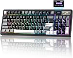 YUNZII IF99 Wireless Mechanical Gaming Keyboard with Smart LCD Display, QMK/VIA Programmable BT/2.4G/USB-C Gasket Mounted Hot Swap RGB 96% Layout for Mac/Win (Black, Gateron Zero Switch)