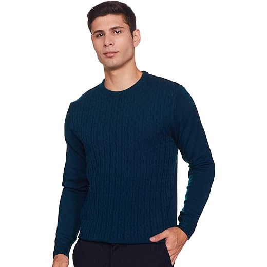 Symbol Mens Casual Acrylic Crew Neck Sweater