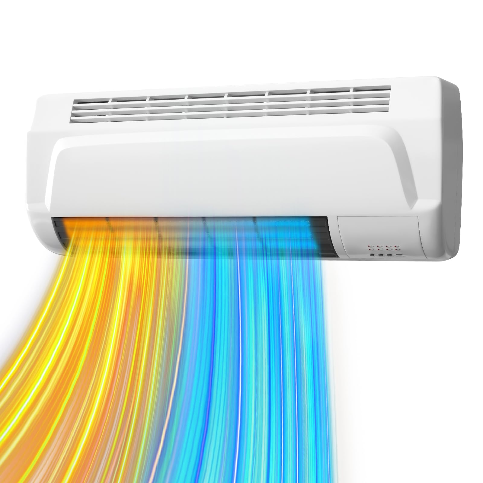 Ventilateur de chauffage mural, 2000W chauffage électrique avec minuteur, corps de chauffage avec télécommande pour les espaces intérieurs, céramique chauffage mural électrique