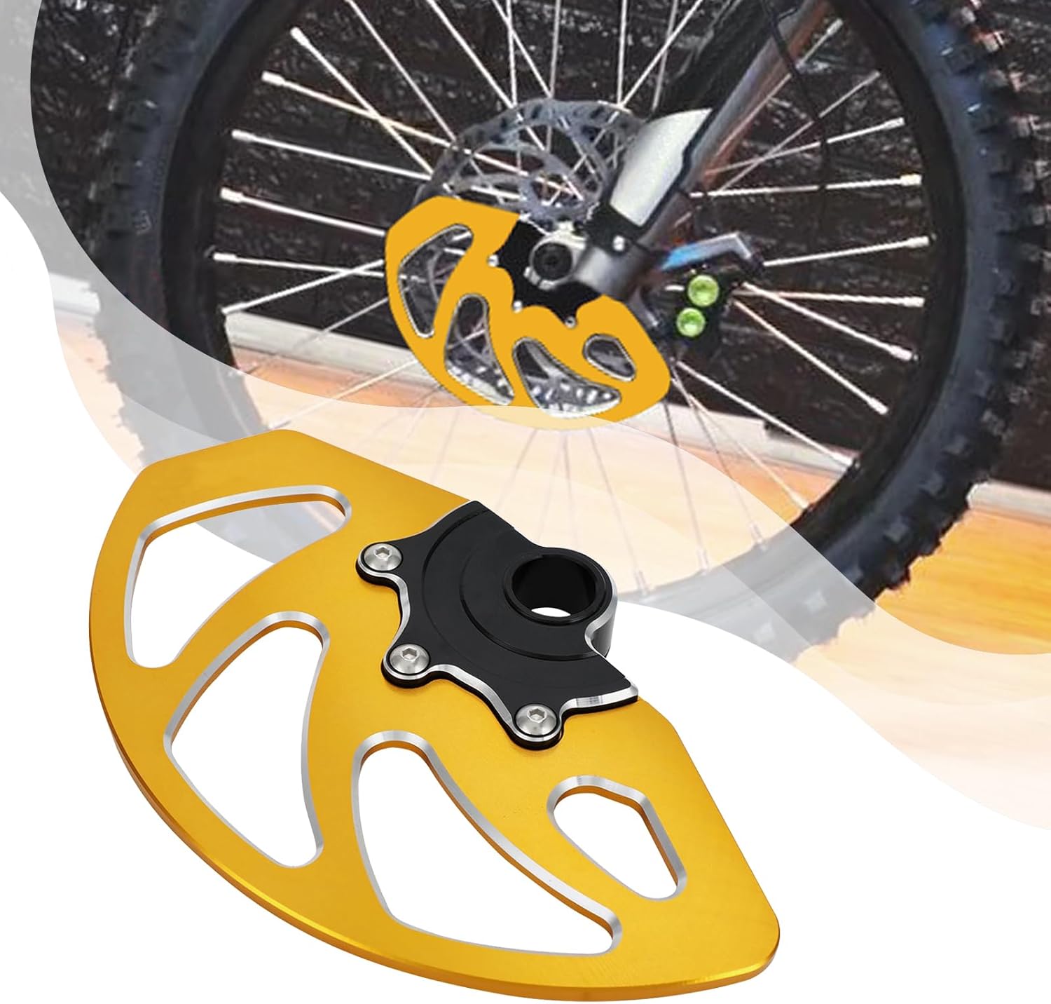Front Brake Disc Guard for Surron,Brake Rotor Protector Guard for Bike Dirt Sur Ron Light Bee X/Light Bee S X160/X260 Talaria Sting MX3/R MX4 Golden