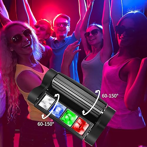Miniatura 2 de Big Dipper Luces de DJ RGBW 4 en 1, luces LED de araña móvil, luces de fiesta DMX activadas por sonido, para bar, banda, boda, concierto,