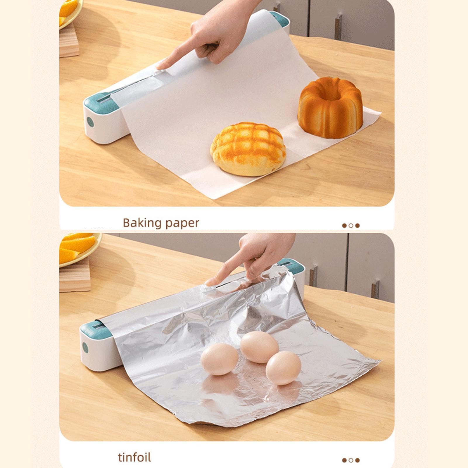 Distributeur Film Alimentaire | Rangement Papier Alu Et Film Alimentaire | Distributeur De Film Plastique avec Cutter | Distributeur Papier Aluminium | Dérouleur Film Alimentaire pour Cuisine