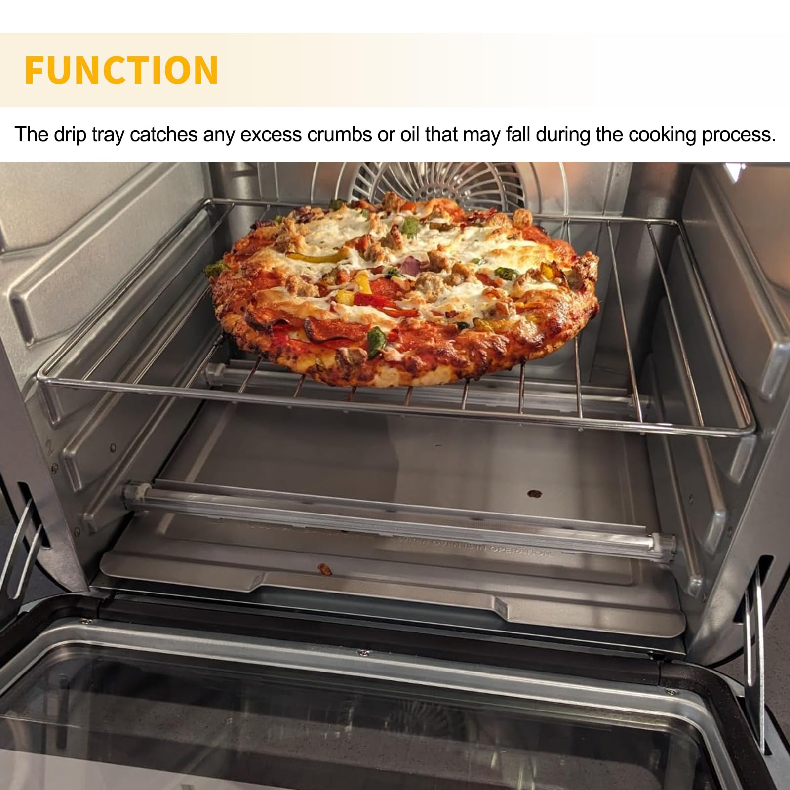 304 Edelstahl Krümelblech Pfanne Ersatz für Ninja Foodi Air Fryer Oven DT200 DT201 DT251 Drip Pan Ninja XL Pro Air Fry Oven Large Countertop Konvektionstoaster Ofen Air Fryer Zubehör 1 Packung