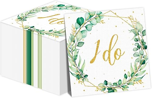 100 servilletas de color verde salvia para despedida de soltera de eucalipto I Do, servilletas de boda, papel decorativo de papel de aluminio verde disponible en Yaxa Venezuela