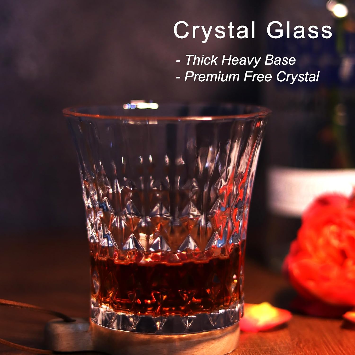 Whiskey Glass Set of 2 Cocktail Glass Cup with Luxury Box, 8.5 OZ Crystal Old Fashion Glasses Scotch Rum Cognac Vodka Liquor, Glass Drinking Set Gift for Men (2 Glass Cup & 2 Metal Picks) - Image 4