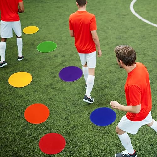 Miniatura 6 de 60 marcadores de suelo TPE para el suelo, puntos para el gimnasio, planos, antideslizantes, para baile, para aula, gimnasio, deportes, fútbol,