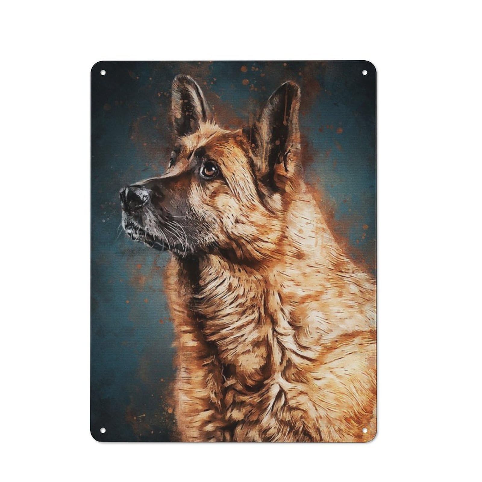 Junmoney Splatter Hunting Dog Retro Metal Wall Sign 40X30cm Featuring For Hallway Wall, For Garage, Workshop And Man Cave Decoration