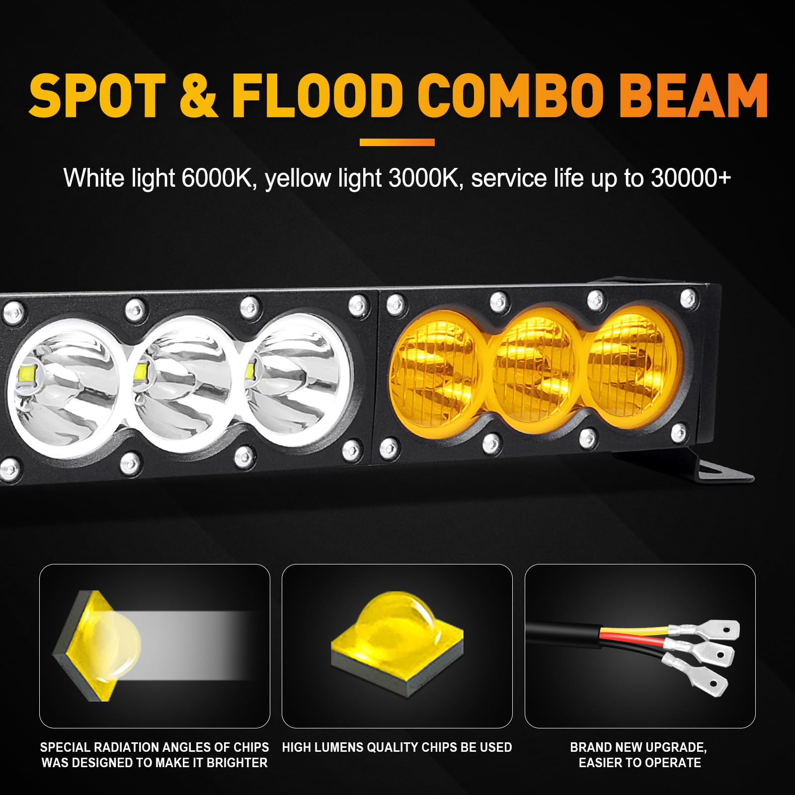 RIGIDON 28 cali 69 cm 150 W listwa LED 4 x 4 rampa, 12 V 24 V biała listwa oświetleniowa LED, długa listwa świetlna LED do pojazdów offroad, ciężarówek, ATV SUV, światła przeciwmgielne