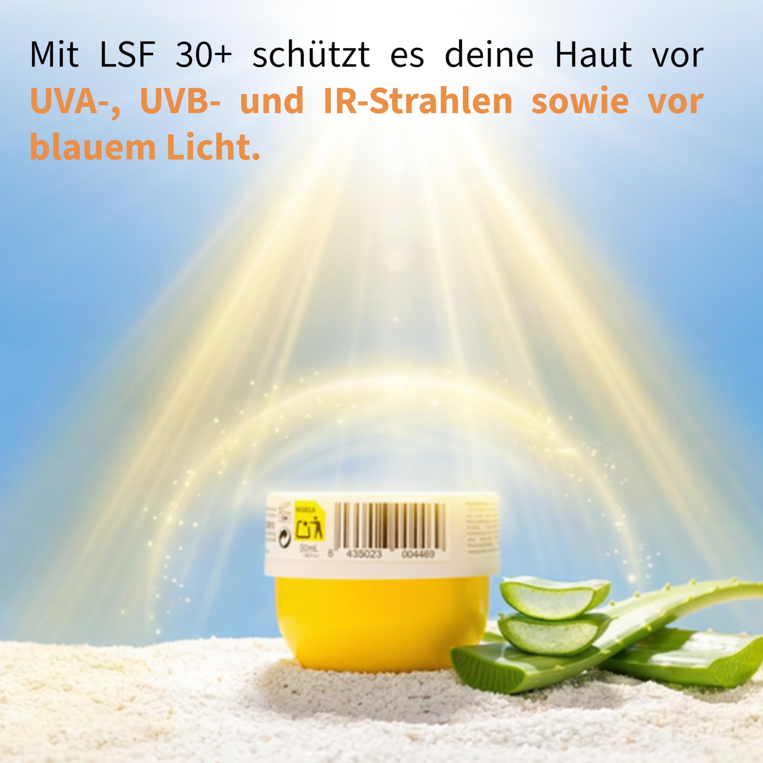 Aloe Vera Gesichtscreme mit Sonnenschutz SPF 30+ | 2x50 ml | Feuchtigkeit und Täglicher Schutz für das Gesicht | Leichte Nicht Fettende Textur | Ideal für Stadt, Strand und Skincare