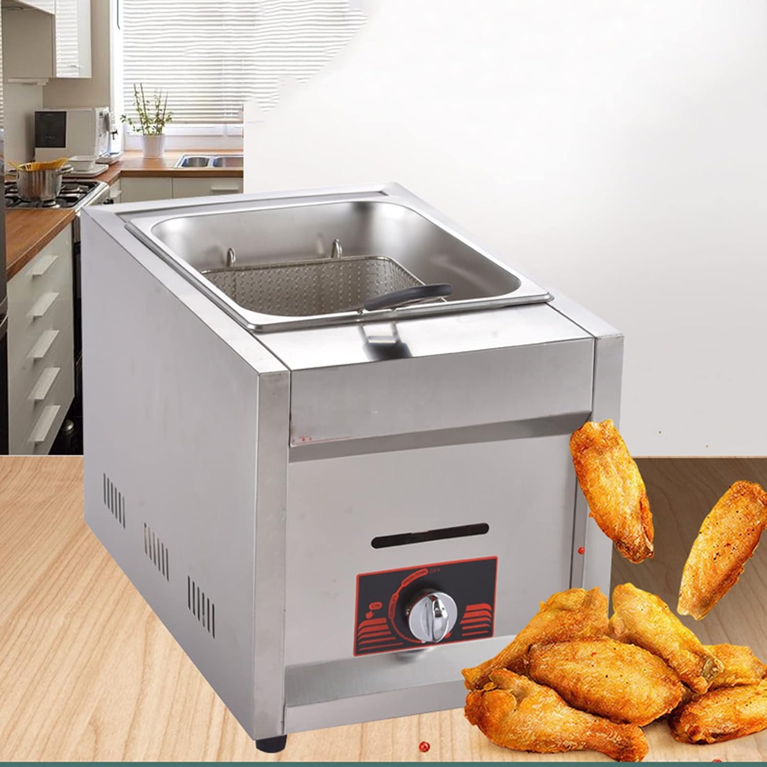 Commercial Countertop LPG Gas Deep Fat Fryer, Gas Deep