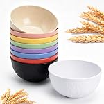 Bols à céréales incassables, ensemble de 6 bols légers en fibre de paille de blé de 30 oz pour soupe, dessert et salade, facile à laver au lave-vaisselle