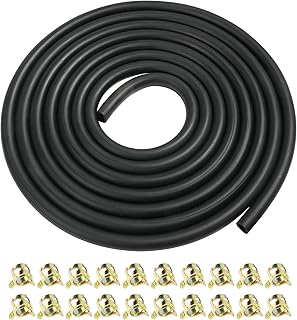 9.85FT Fuel Hose, 1/4" ID with 20Pcs 2/5" ID Hose Clamps - Stretchy Fuel Line for Motorcycle Mowers Tractors and All Small Engines