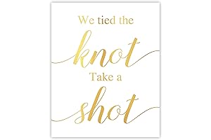 We Tied The Knot - Take A Shot Sign Wedding Reception Decorations...