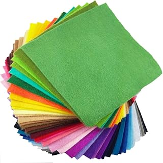 flic-flac 42pcs1.4mm Thick Soft Felt Fabric Sheet Assorted Color Felt Pack DIY Craft Sewing Squares Nonwoven Patchwork (10cm * 10cm)