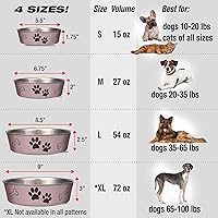 Vista 7 de Bol metálico para mascotas Bella, de Loving Pets, S, Uva