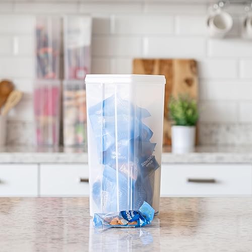 Miniatura 2 de IRIS USA - Contenedores verticales de plástico con tapa abatible para despensa, hogar, oficina, organización, grande, organizador apilable con