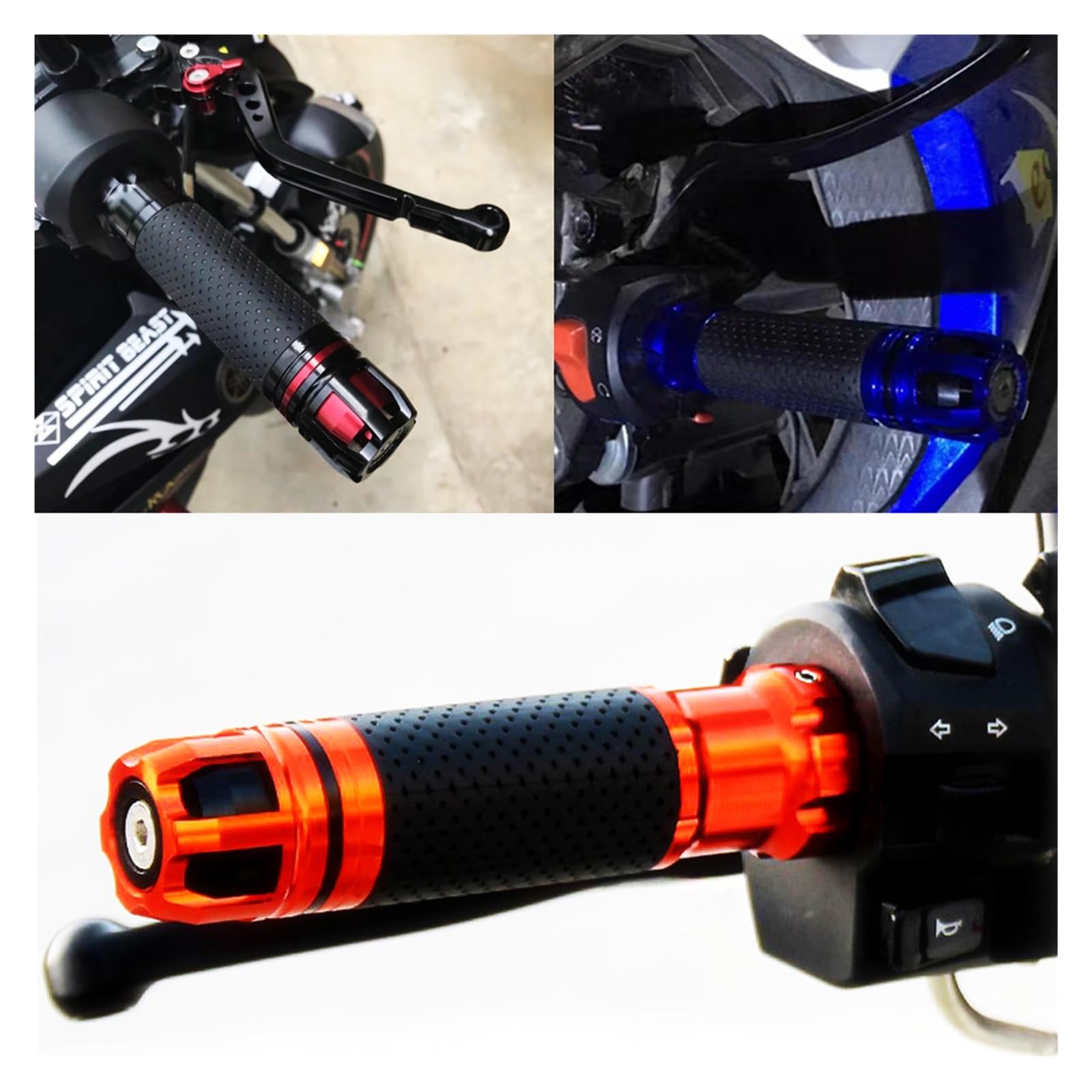 Motorradknopfgriff Lenkerabdeckung Für Cb400 919 190R 650R 125R 400SF Universal Motorrad Griff Griffe Enden Racing Lenker CNC 22mm 7/8"