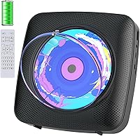 Vista 11 de Reproductor de CD portátil Bluetooth recargable: Reproductores de CD para el hogar con 1800mAh Kegaudio Reproductor de CD de escritorio de pared