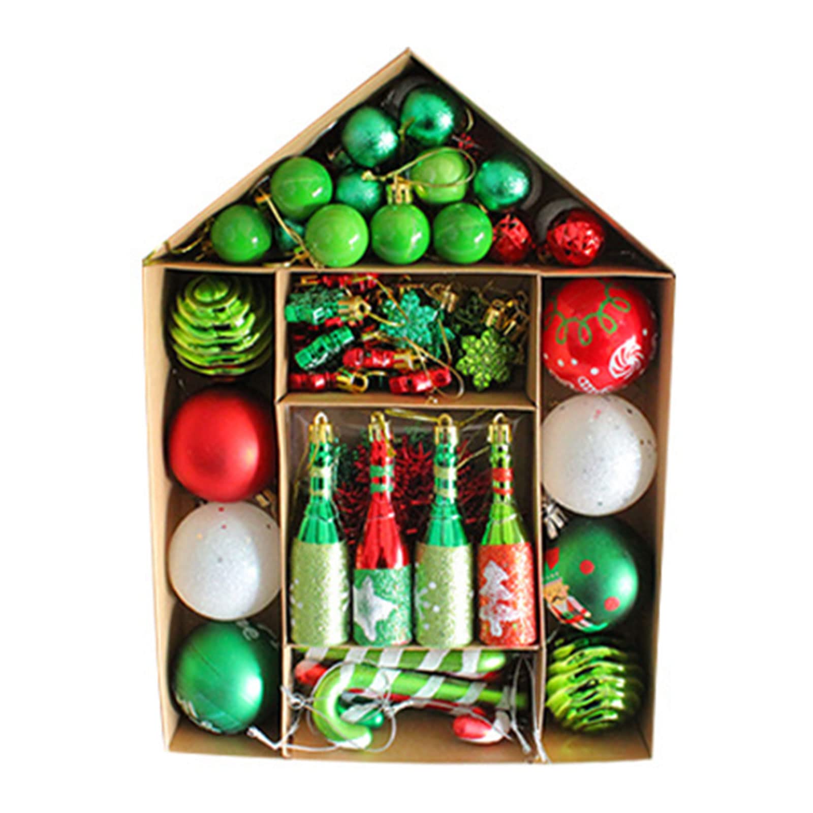 Buxuaaaa Christmas Ball Ornament 70pcs / box Hanging Christmas Ball Pendant Ornament Baubles Balls Ornaments Accessory Set