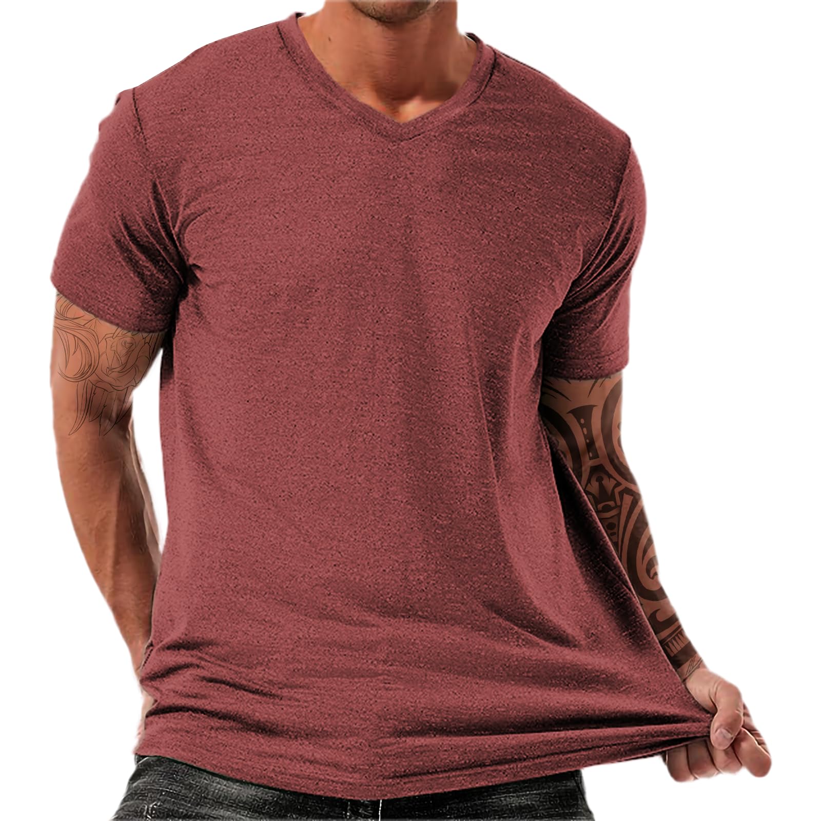 Breathable Gym Tshirts for Men Short Sleeves Oversized Fishing Shirt Casual Basic Tops Midweight Summer Beach Tops