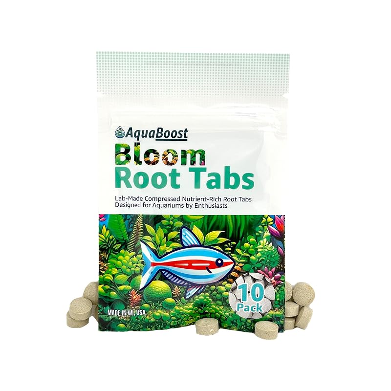 Pastilhas fertilizantes para raízes de plantas de aquário de água doce AquaBoost Bloom, pacote com 10