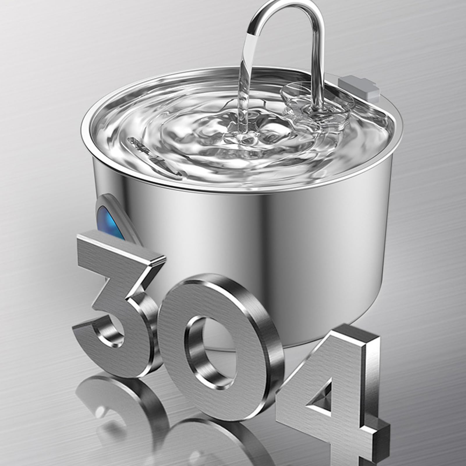 Fontaine À Eau Chat Acier Inoxydable Fournitures Distributeur d'eau et | 3,2 L Distributeur eau pour chat et nourriture pour chien Abreuvoir automatique intérieur, ada