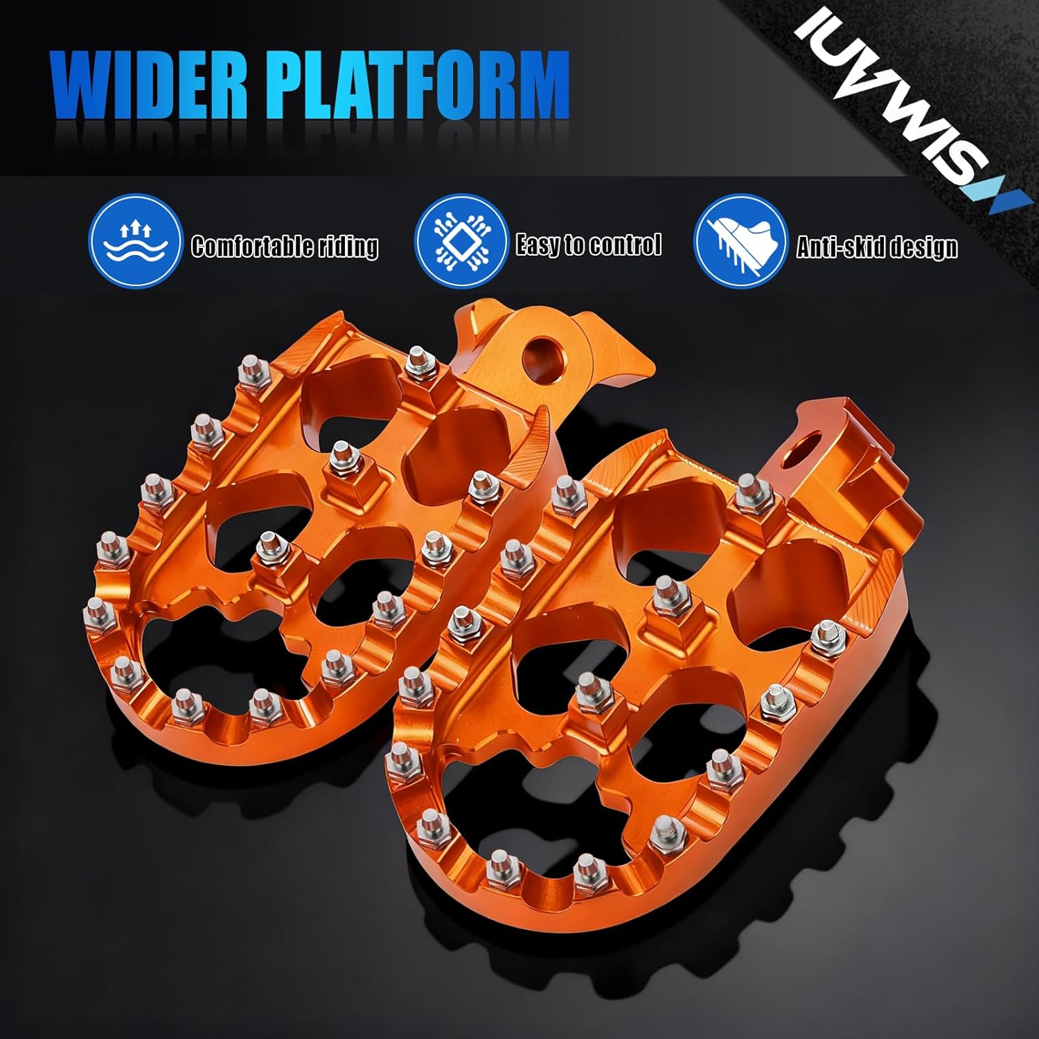 Electric Dirt Bike Foot Pegs Footpegs CNC Compatible Fit for Tuttio Tutti Soleil 01 ARC-I 750W Orange
