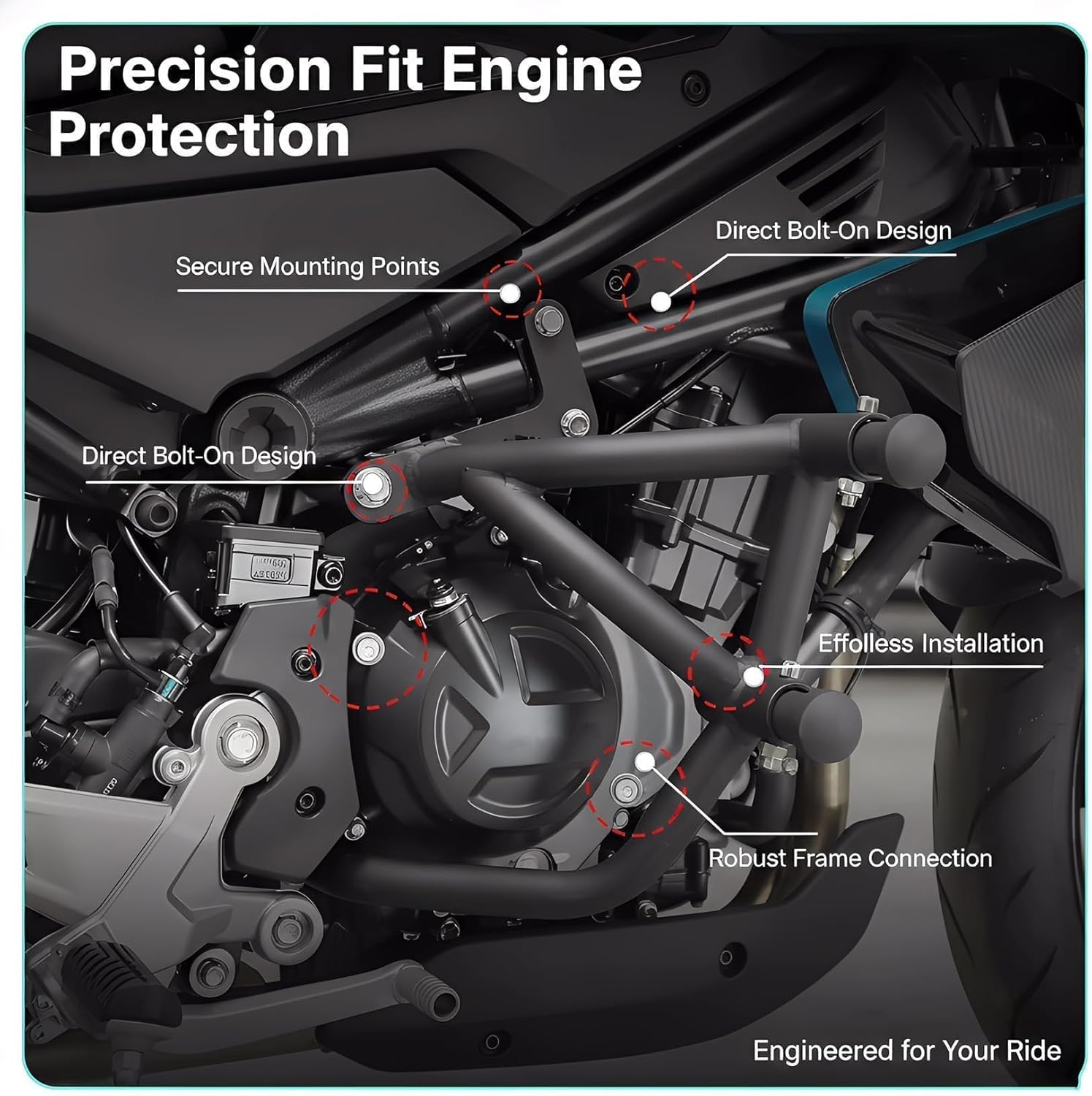 Crash Bar for 450SS - PSLER Highway Crash Bars Engine Guard for 450SS/450SR/450NK/450SR-S 2023 2024 2025 2026, Motorcycle Crash Cage
