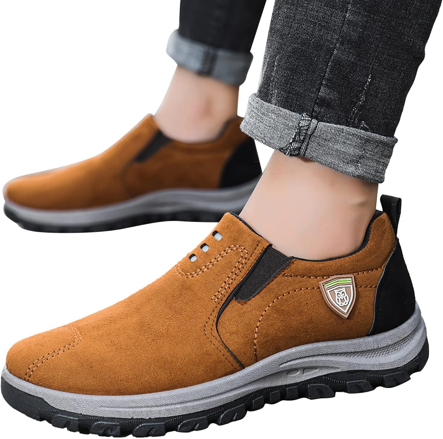 Baskets Homme Grande Taille Légères Respirantes FUNMOON Jaune 47