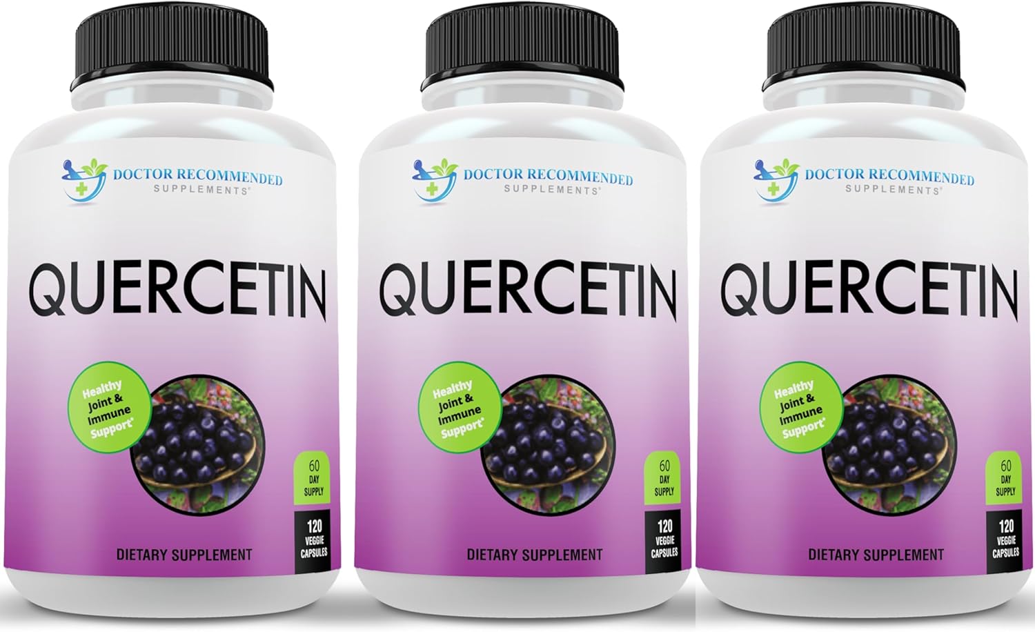 DOCTOR RECOMMENDED SUPPLEMENTS Quercetin 1000mg Per Serving - 120 Veggie Capsules, Vitamin Supplement, 60 Day Supply, (Vegan and Non-GMO)