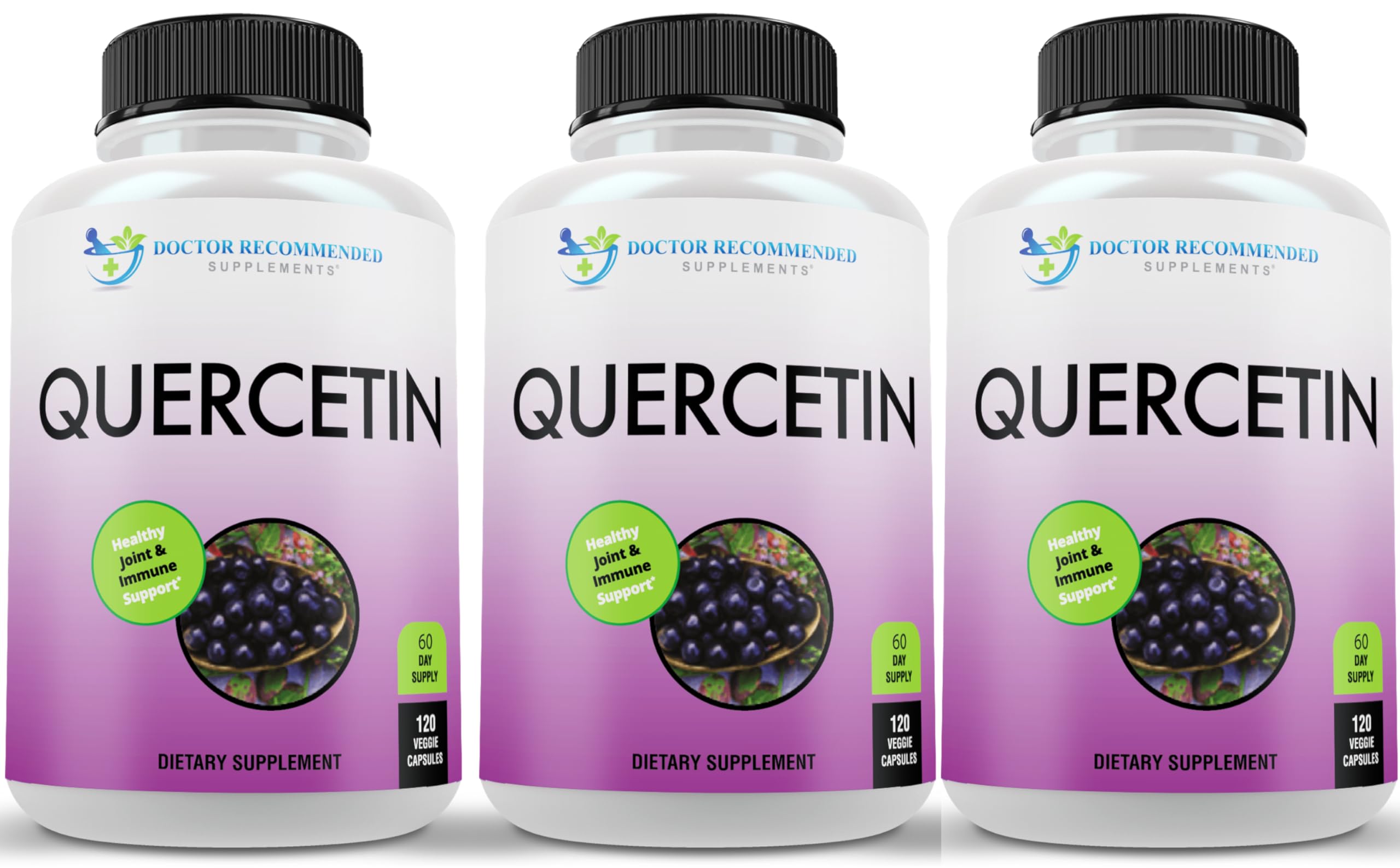 Quercetin 1000mg Per Serving - (Vegan, Non-GMO) (120 Veggie Capsules, Pack of 3)