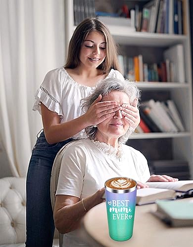 Miniatura 8 de Best Mimi Ever-Regalos únicos para la abuela para el día de la madre, cumpleaños, día de Acción de Gracias, vaso aislado al vacío grabado con popote