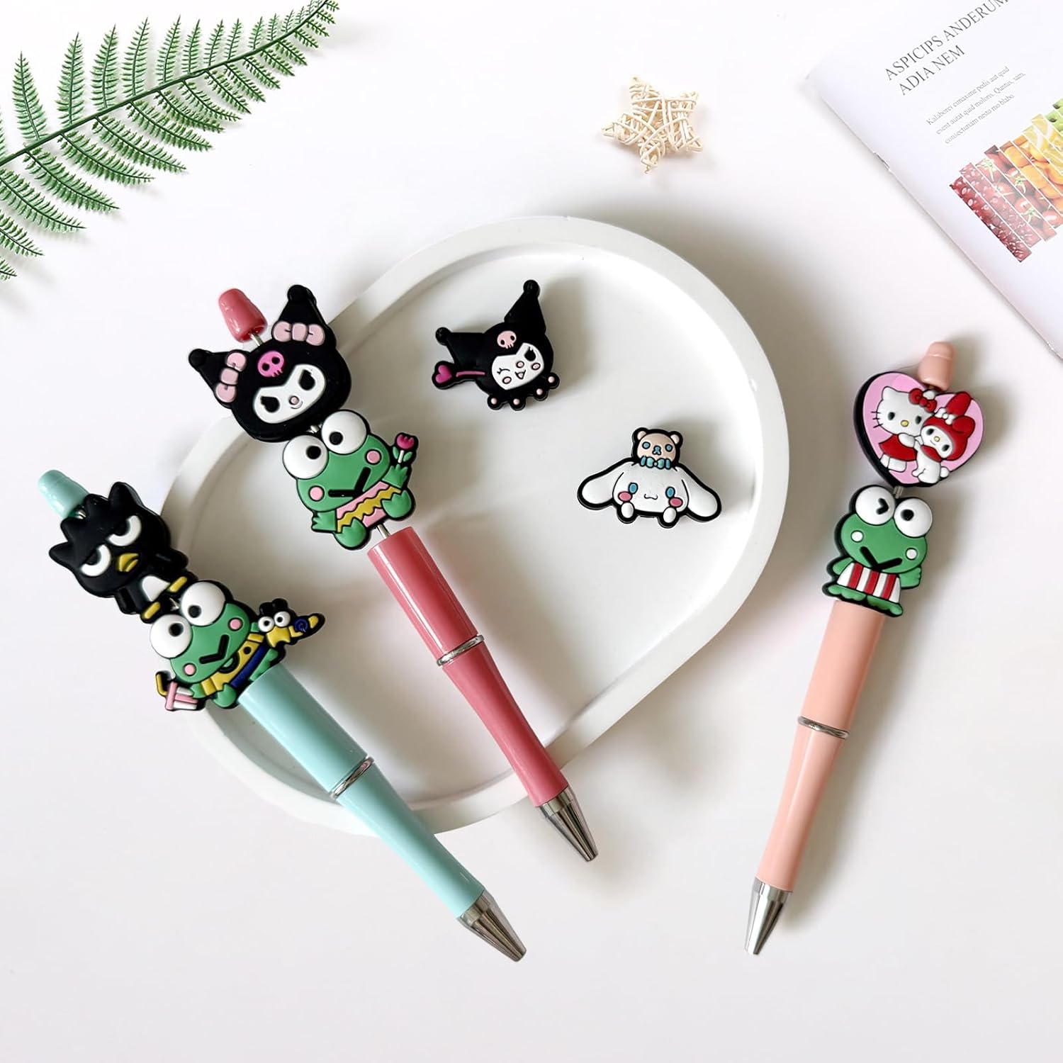 Cute Cartoon Silicone Beads for DIY Jewelry, Anime Decorative Focal Beads for Necklaces, Bracelets, Keychains, Pen Making & Craft Projects (Green) - Image 3