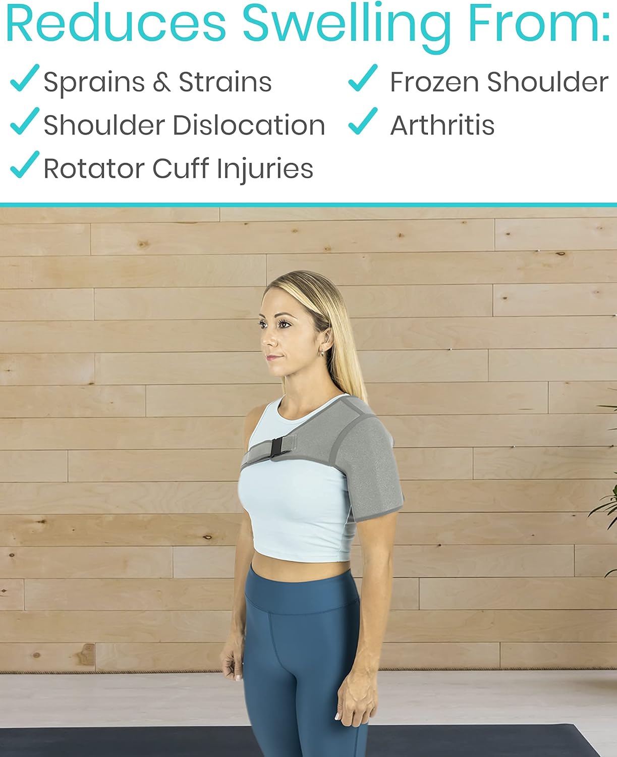 Vive Shoulder Brace - Rotator Cuff Compression Support - Men, Women, Left, Right Arm Injury Prevention Stabilizer Sleeve Wrap - Immobilizer for Dislocated AC Joint, Labrum Tear Pain (Gray, Small) : Health & Household