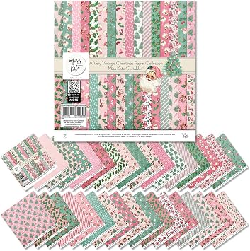 Pattern Paper Pack A Very Vintage Christmas - for Christmas Eve Santa Claus - 16 Double-Sided 12x12 Papers with 33 Designs - Scrapbooking Card Making Crafting - by Miss Kate Cuttables