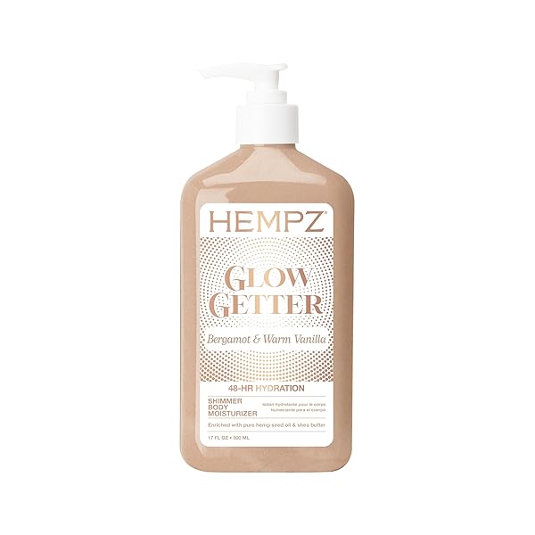 Hempz Glow Getter Body Lotion, Hydrating Moisturizer with Shimmer, 17 oz.