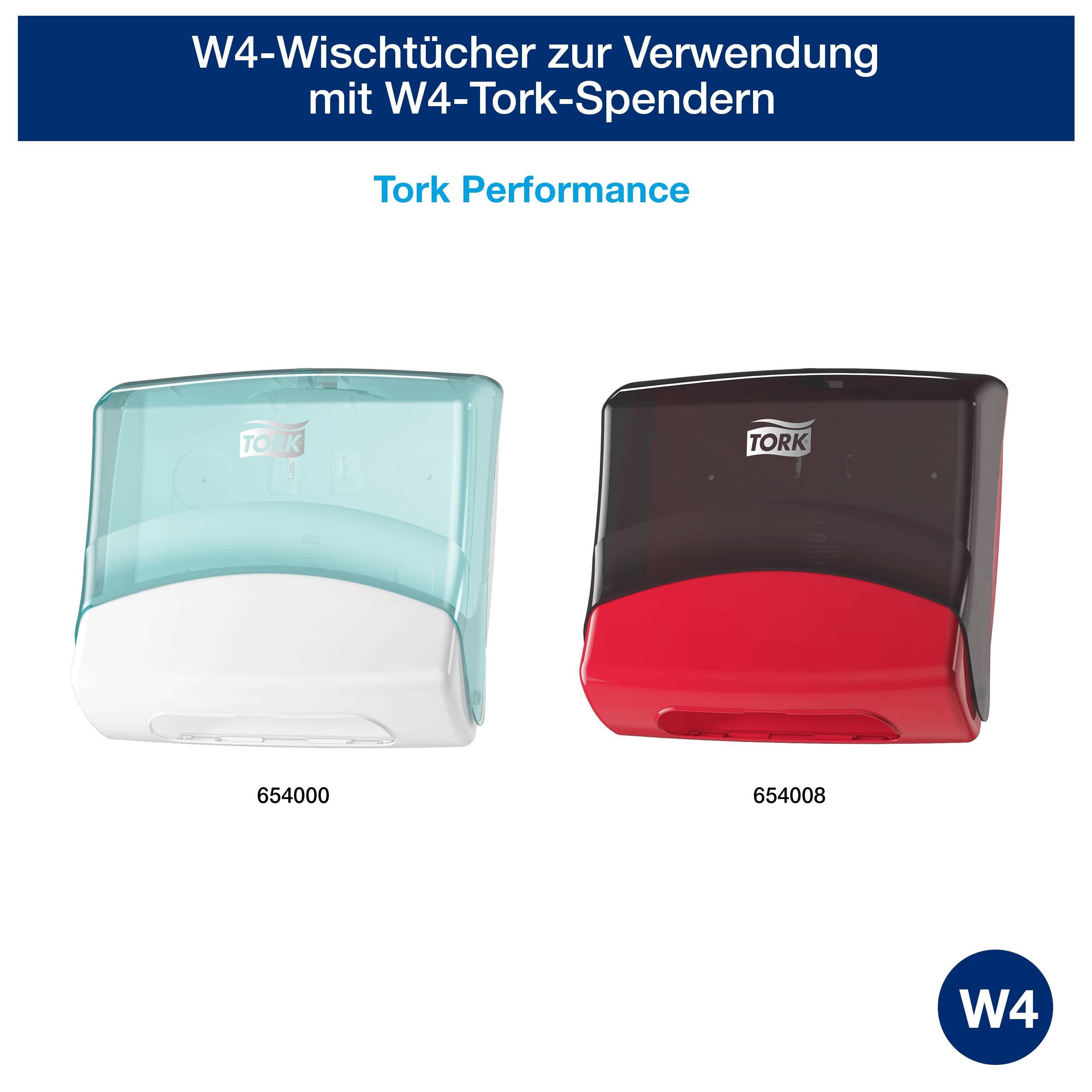 Tork Extra Starke Industrie Reinigungstücher Weiß W4, Mehrzweck, 4 × 60 Tücher, 570479