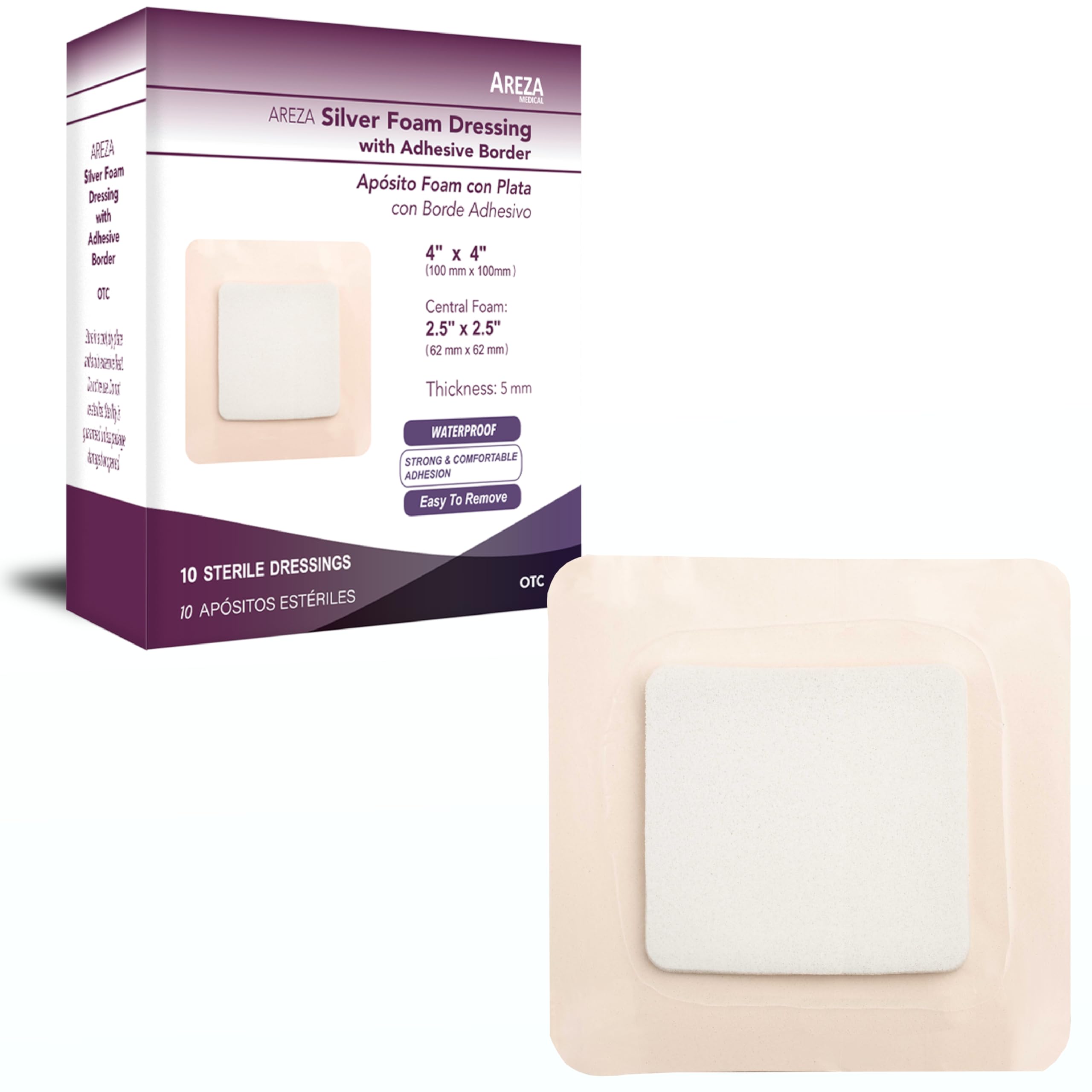 Amazon.com: Areza Medical - Silver Foam Wound Dressing Pad