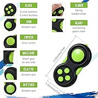 Vista 23 de Gejoy Juego de 3 juguetes antiestrés para adultos, juego de almohadilla de control de mano con seis rodillos, cadena giratoria, cadena para autismo