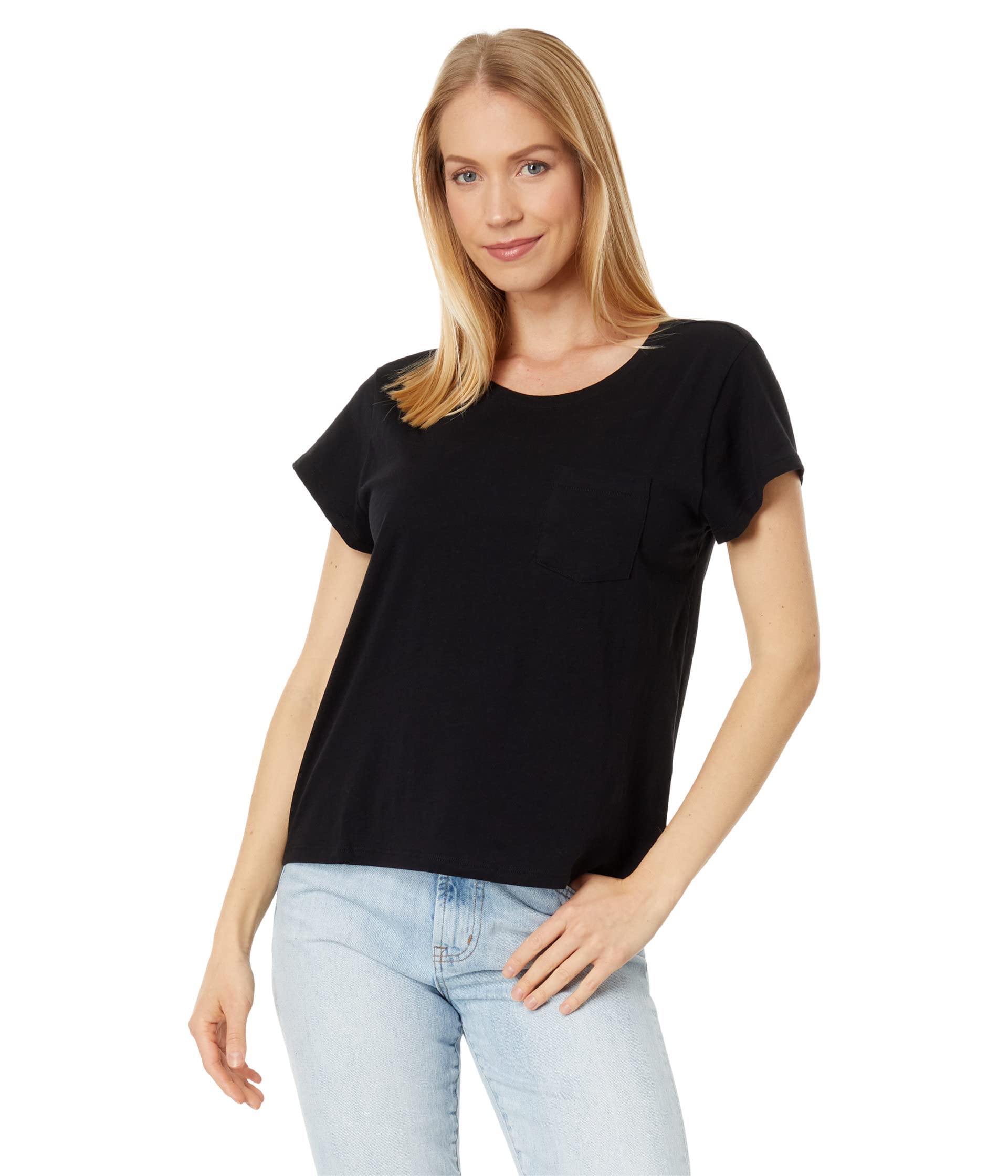 Lilla PBoxy Pocket Crew Neck Black SM