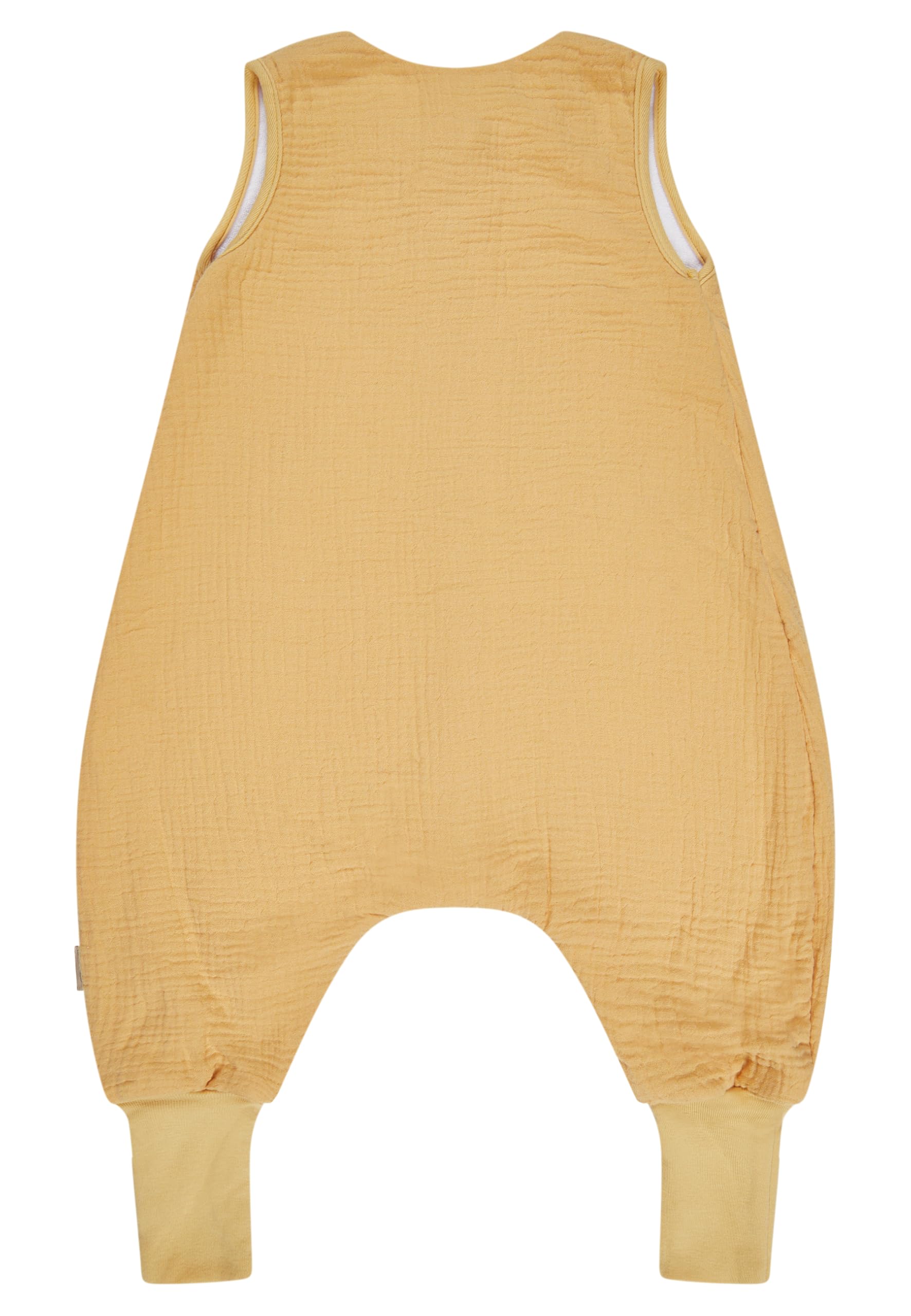 Sterntaler Schlafsack mit Beinen 92/98 Giraffe & Löwe – Musselin, Feinfrottee-Futter – Stulpen an Beinen – Zwei-Wege-Reißverschluss für einfaches Wickeln - 1,00 TOG – Baby Kleinkind Schlafsack, ocker